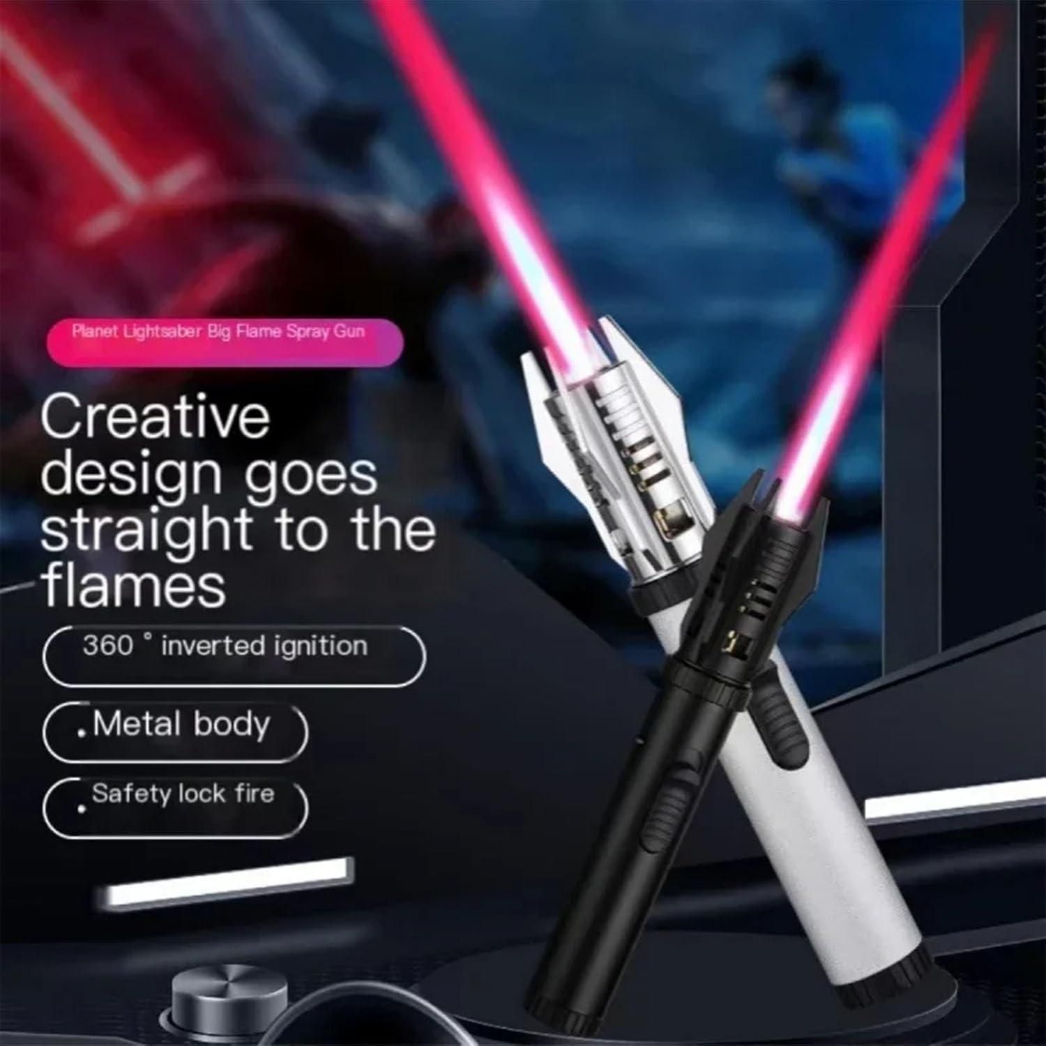 Metal Lightsaber Lighter – USB Rechargeable ⚡ Windproof • Futuristic Design