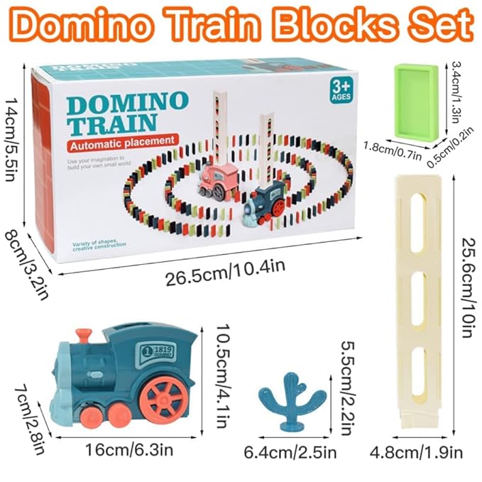 Domino Train Toy Set Set Dominos Automatically, 2022 Upgrade Electric Automatic Domino Train Toy Set for Kids Boys and Girls Age 3+ (Pink, 100 Dominoes)