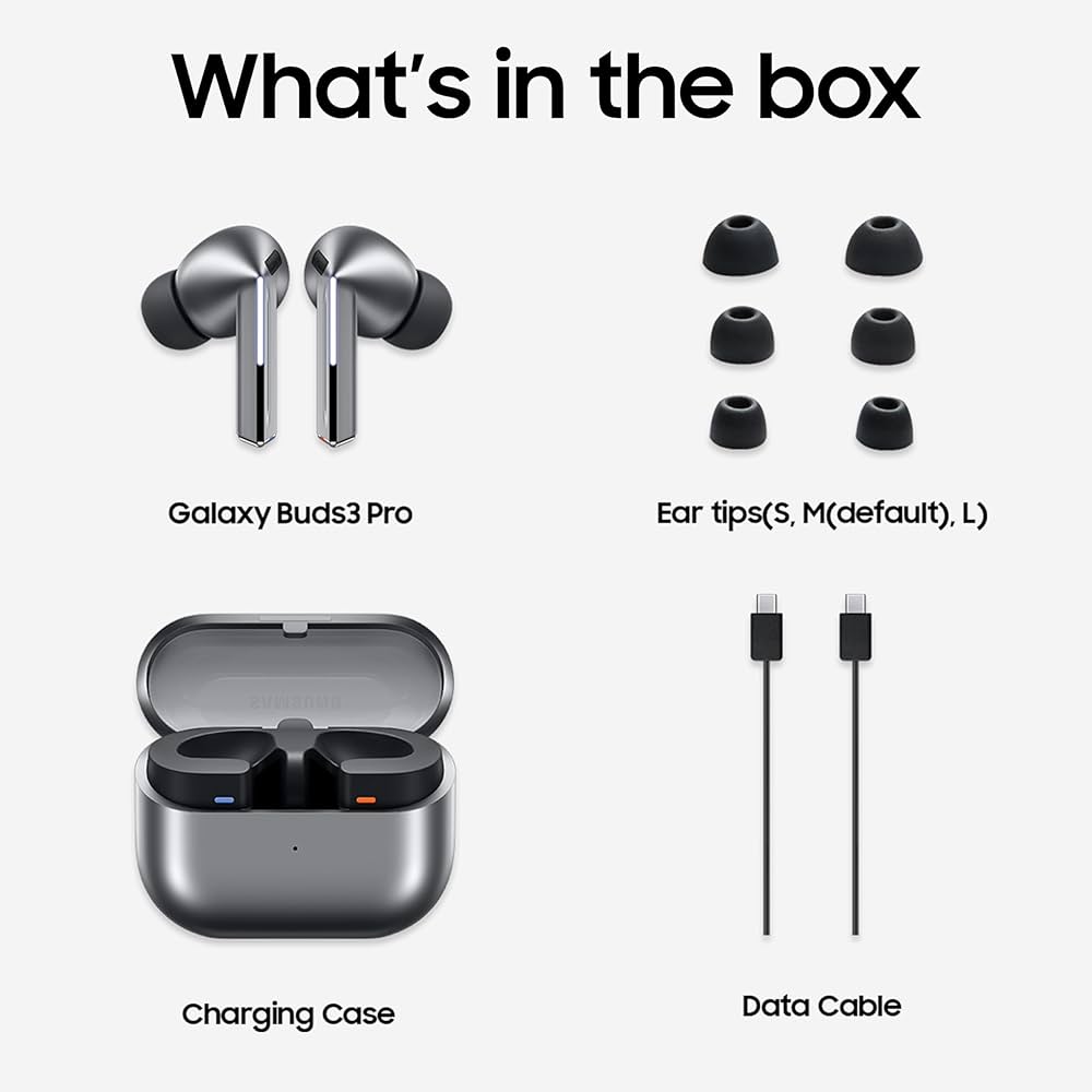 GALAXY BUDS 3 PRO WITH (BLACK CASE COVER FREE🎁) || AI-POWERED (IMPORTED)