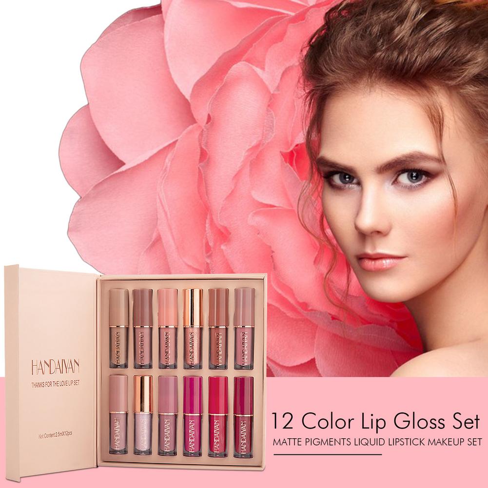 Handaiyan 12Pcs Velvet Matte Liquid Lipstick Set
