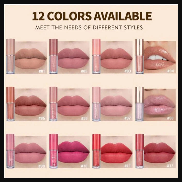 Handaiyan 12Pcs Velvet Matte Liquid Lipstick Set
